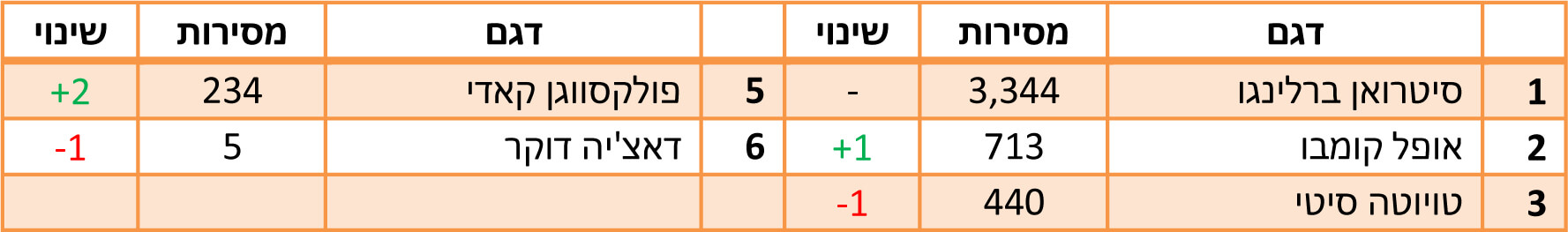 הדגמים הנמכרים ביותר ב-2022 - טנדרונים